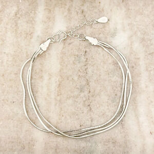 925 Sterling Silver Multi-Layer Bracelet Dainty Minimalist Bracelet